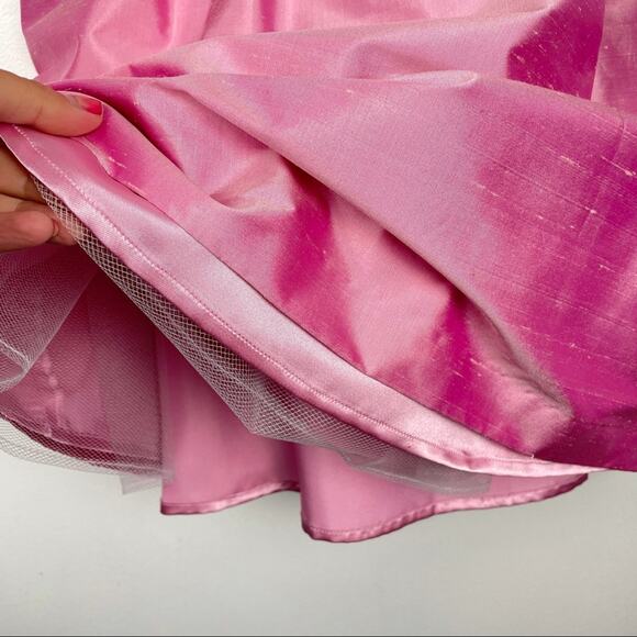 Jenny Yoo | Pink Silk Dress Formal Fit & Flare Dress Bridesmaid Prom 8 - Picture 6 of 12